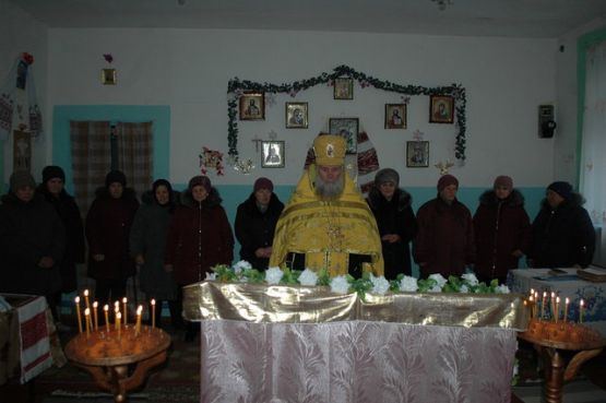 Новогодний молебен в храме святого апостола и евангелиста Марка в с. Маркеево