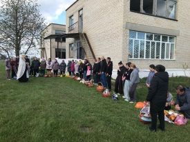 Освящение куличей и пасок на отделениях нашего поселка