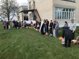 Освящение куличей и пасок на отделениях нашего поселка