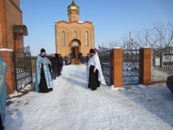 Наш настоятель с иконой «Мати Молебница» посетил храм Рождества Иоанна Предтечи пгт. Чаплинка